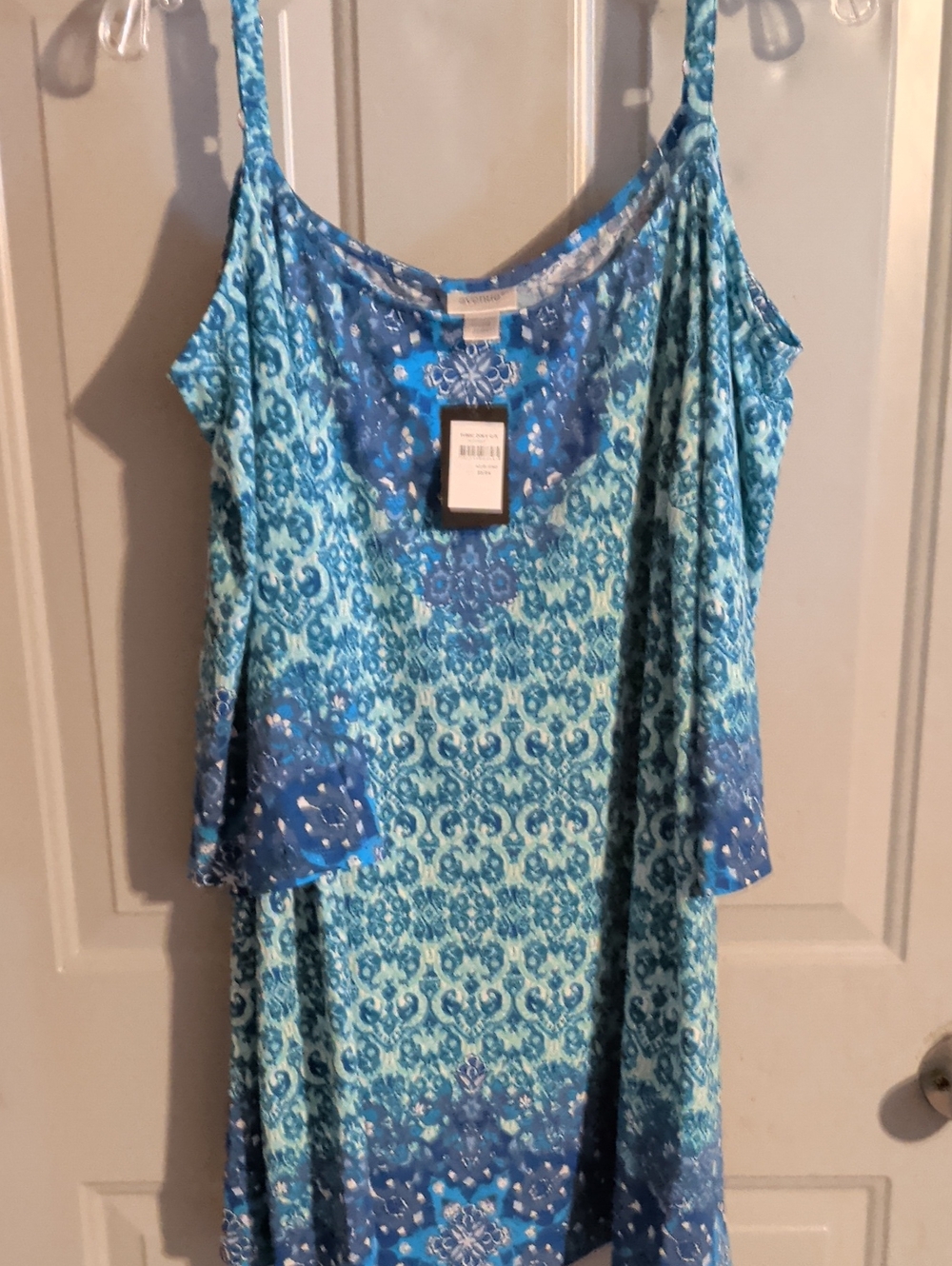 Avenue Blue Patterned Cold-Shoulder Camisole